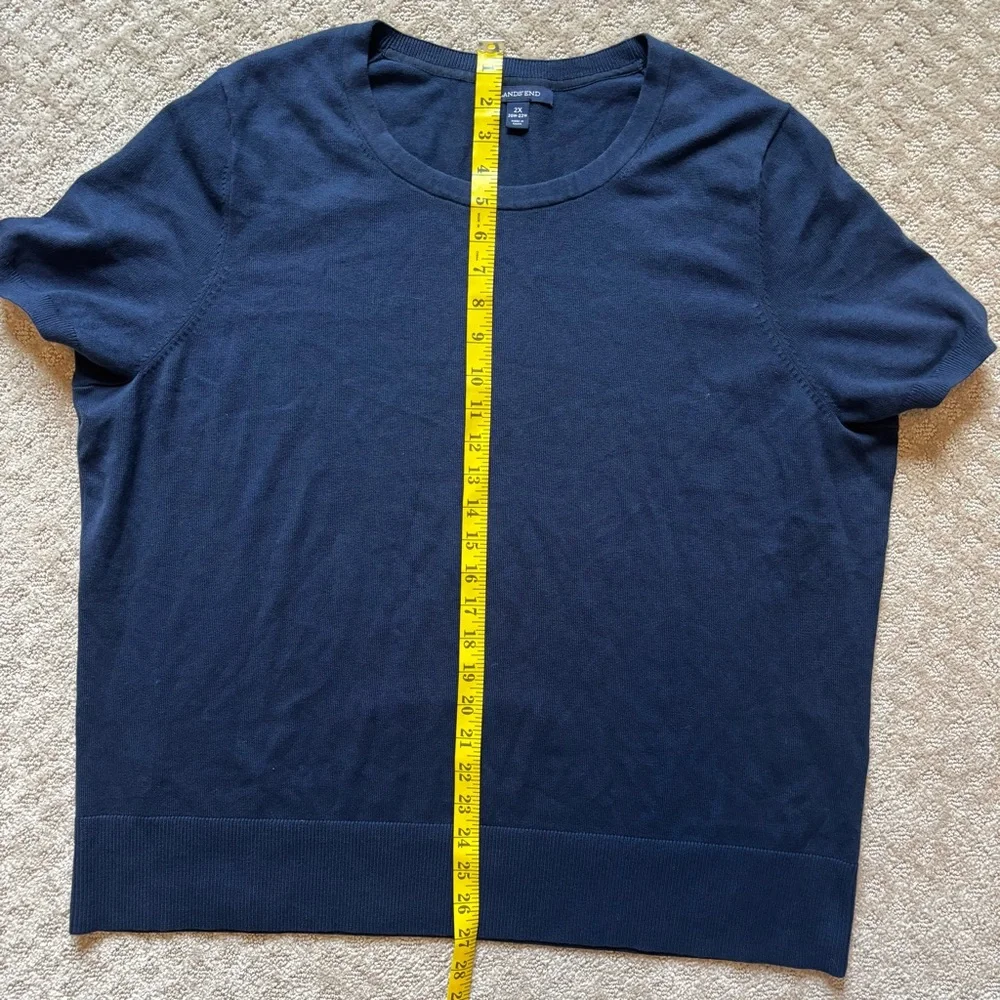 Lands' End Deep Blue Knit Short Sleeve Top size 2x - Picture 4 of 7